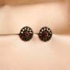 Silver Earrings with Raw Diamons, Sapphire Stones