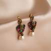 Silver Earrings with Raw Diamons, Tourmaline Stones