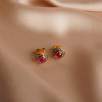 Silver Earrings with Raw Diamons and Ruby Stone